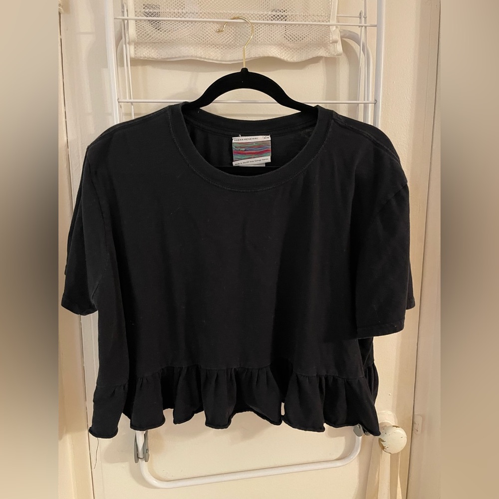 Urban Renewal Black Peplum Top